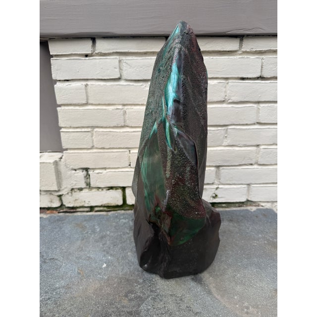 Large Tony Evans Signed Raku Ceramic Studio Art Pottery Vase For Sale - Image 12 of 18