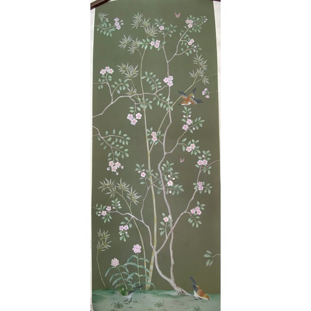 2020s Vintage Style Hand-Painted Chinoiserie Wallpaper For Sale - Image 5 of 9