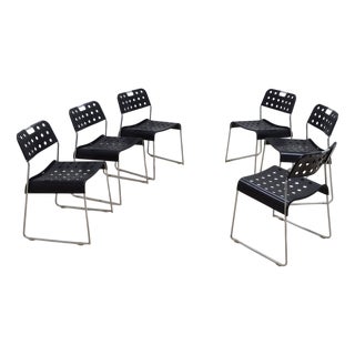 Omstak Chairs in Metal by Rodney Kinsman for Bieffeplast, 1970s, Set of 6 For Sale