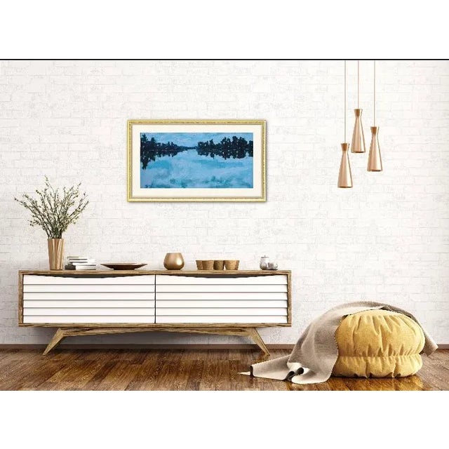 Cloud Reflections Modern Artwork Oil Painting, Original For Sale - Image 4 of 6