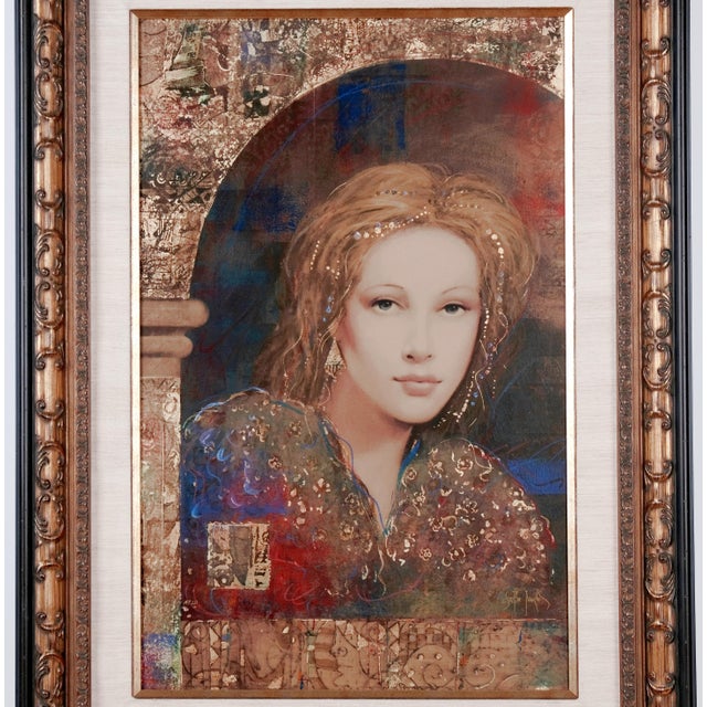 Excellent Condition 1985 Printing on Canvas Csaba Markus "Byzantine Princess" Hand Signed & Numbered Serigraph Limited...