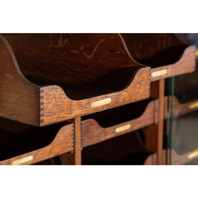 English Oak Glazed Haberdashery Cabinet, 1900s For Sale - Image 17 of 18