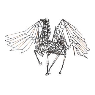 1970s Stan Bennett Pegasus Hanging Wire Sculpture, California Studio Craft, Kinetic Art For Sale