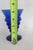 Cobalt Blue Ribbed Glass Goblet Vase Vessel With Flared Rim Art Deco Style 4878b For Sale In Miami - Image 6 of 8