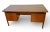 1960s Danish Modern Teak Floating Top Executive Desk | Asymmetrical Design, Solid Wood Drawers | Excellent Condition - 57" Wide For Sale - Image 4 of 15
