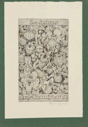 Ex Libris Luise Trautmann, Etching, Early 20th Century