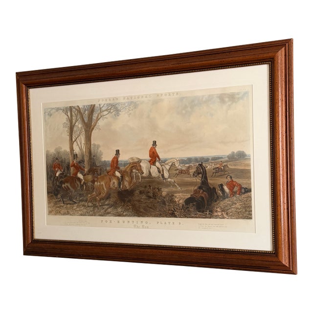Framed Fores’s National Sports, Fox Hunting Engraving For Sale