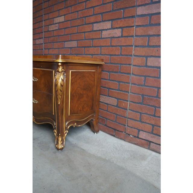 French Provincial styling is exhibited with this nightstand by Karges. The curvaceous silhouette is sexy and romantic....