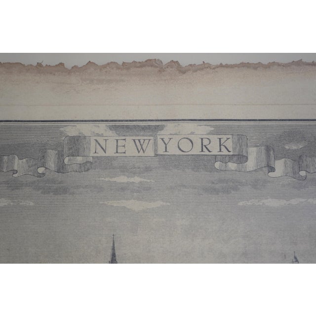 Panoramic Vintage New York Relief Mounted Engraving For Sale - Image 11 of 14