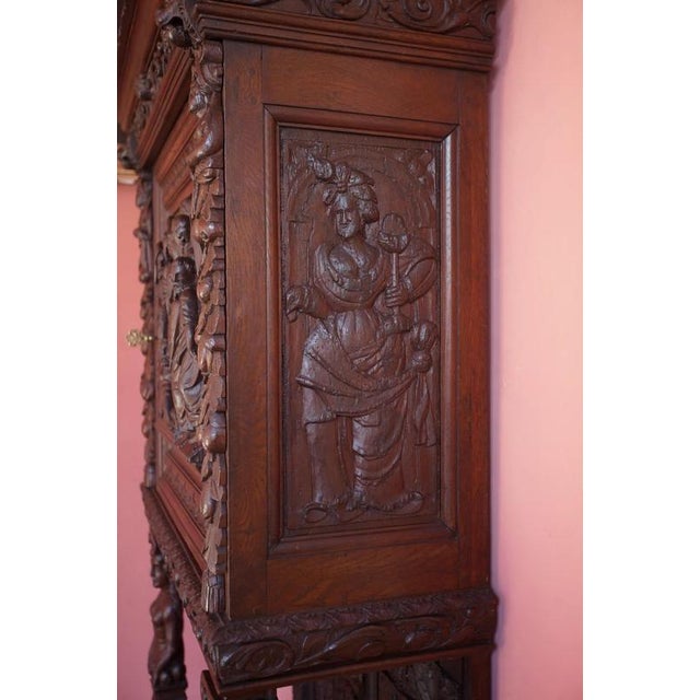 2000 - 2009 19th Century Renaissance Carved Credenza For Sale - Image 5 of 12