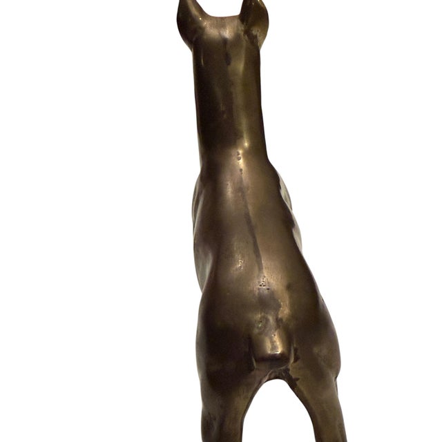 Metal Vintage Brass Doberman Pitcher Dog For Sale - Image 7 of 7