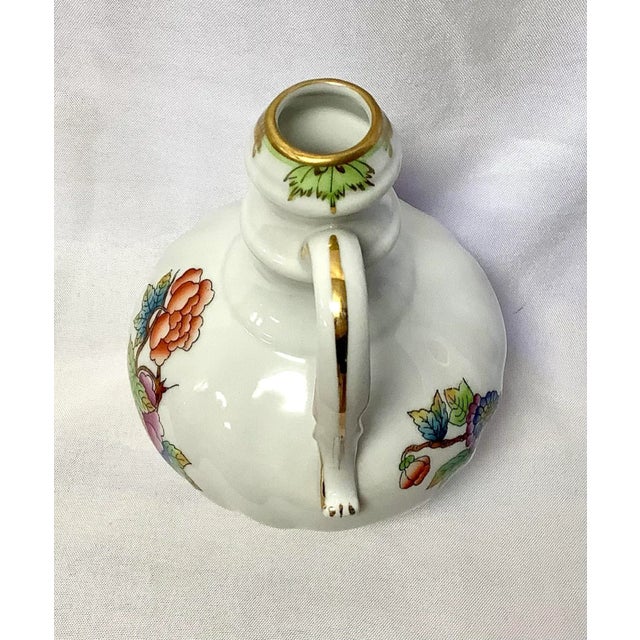 White Set of Vintage Queen Victoria Porcelain, Trinket Dish and Small Vase For Sale - Image 8 of 11