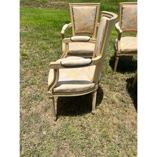 French 19th Century Louis XVI Arm Chairs - Set of 4 For Sale - Image 9 of 9