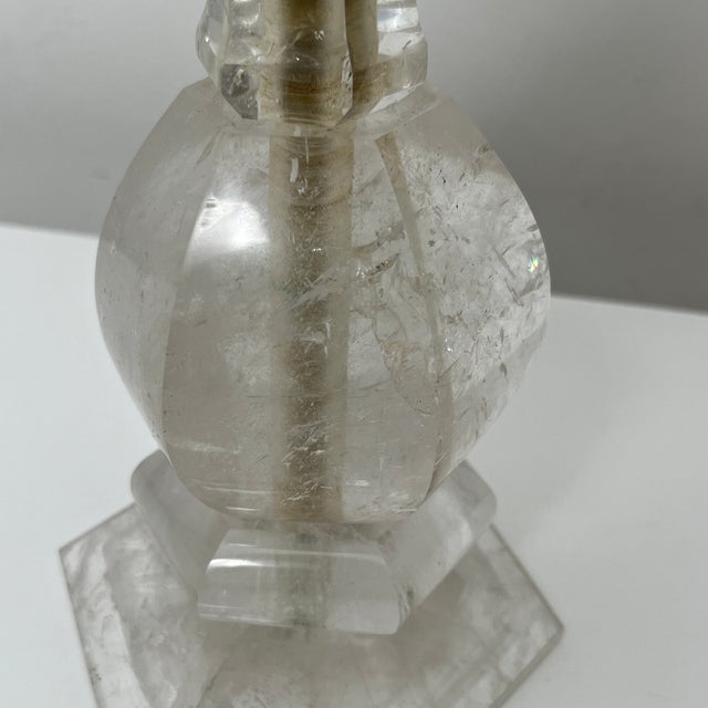Stone Cut Rock Crystal Candleholder For Sale - Image 7 of 14