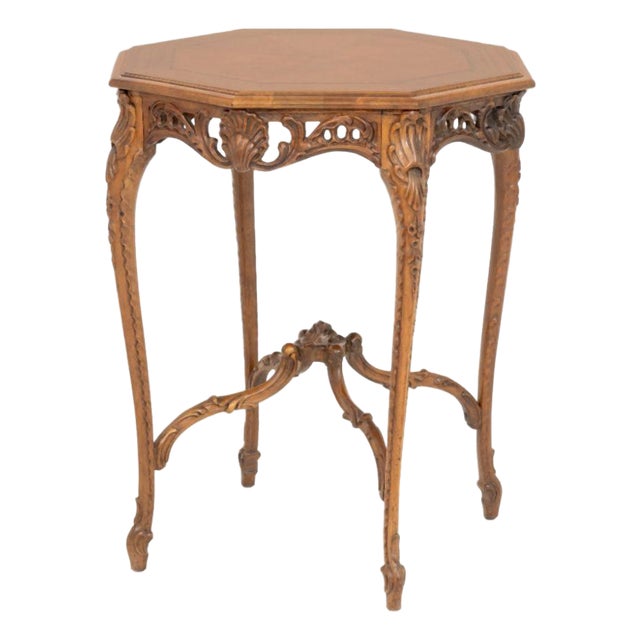 Louis XVI Style Octagonal Walnut Occasional Table For Sale