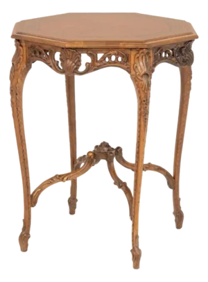 Louis XVI Style Octagonal Walnut Occasional Table