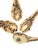 A beautiful set of six ceramic soup spoons from Bat Trang, Vietnam, featuring delicate botanical decoration in warm,...