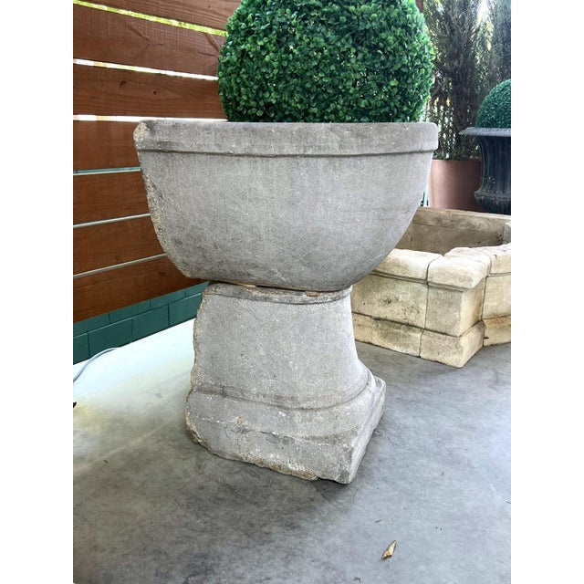 19th Century 19th Century Two-Piece French Wall Fountain Basin in Burgundian Bluestone For Sale - Image 5 of 18