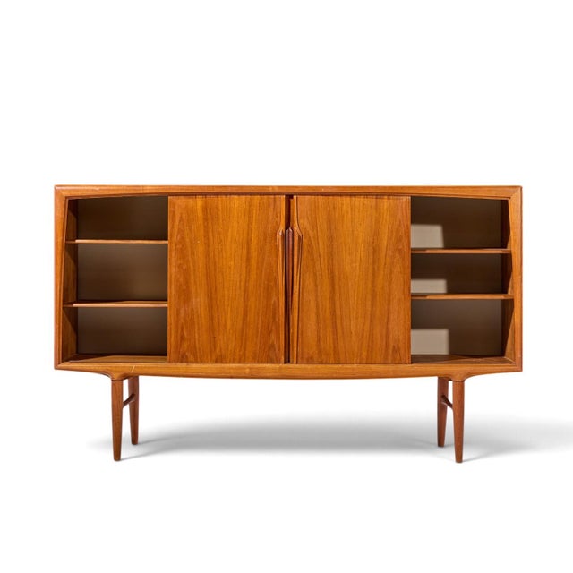 Gunni Omann Mid Century Danish Teak High Sliding Door Credenza For Sale In Chicago - Image 6 of 10
