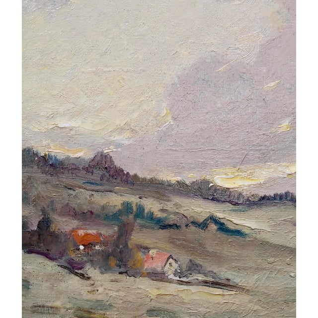 Figurative Colin Campbell Cooper -Red Roof Houses in a Countryside Landscape-Oil Painting For Sale - Image 3 of 9
