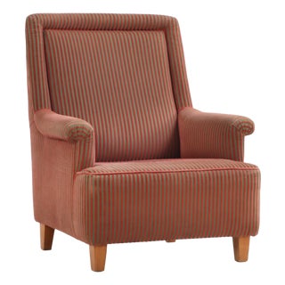 Italian Upholstered Lounge Chair, C. 1940 For Sale