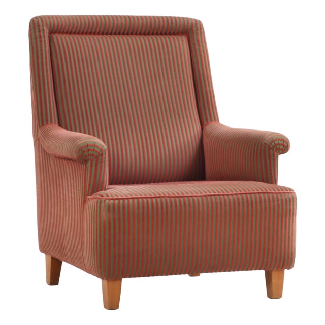 Italian Upholstered Lounge Chair, C. 1940 For Sale