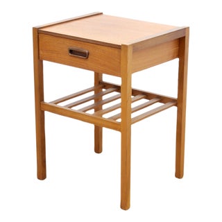 1960s Mid Century Danish Teak Side Table Night Stand For Sale