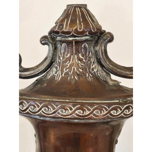 Antique Bronze and Brass Amphora-Shaped Palm Holders, 1890s, Set of 2 For Sale - Image 5 of 9