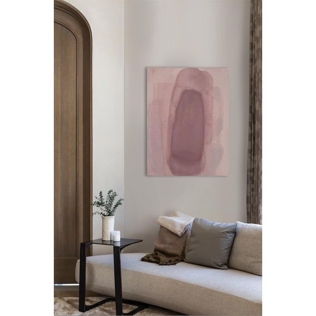Contemporary "Pointe" Layered Blush Tones Minimalist Color Field Painting For Sale - Image 3 of 10