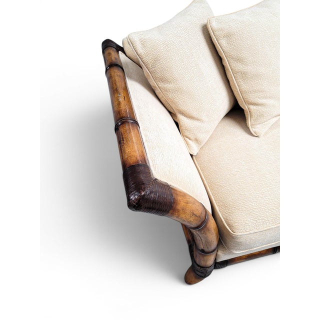 Postmodern Flared Arm Tuxedo Sofa in Textured Velvet For Sale - Image 11 of 17