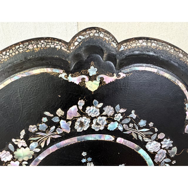 19th C English Mother-of-Pearl Tilt-Top Table For Sale - Image 10 of 18