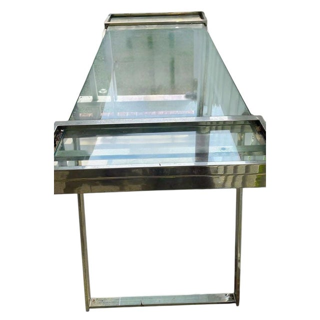 DIA - Design Institute America Rare Vintage Milo Baughman for Dia Chrome & Glass Console Table – Mid-Century Modern Minimalist Masterpiece For Sale - Image 4 of 4