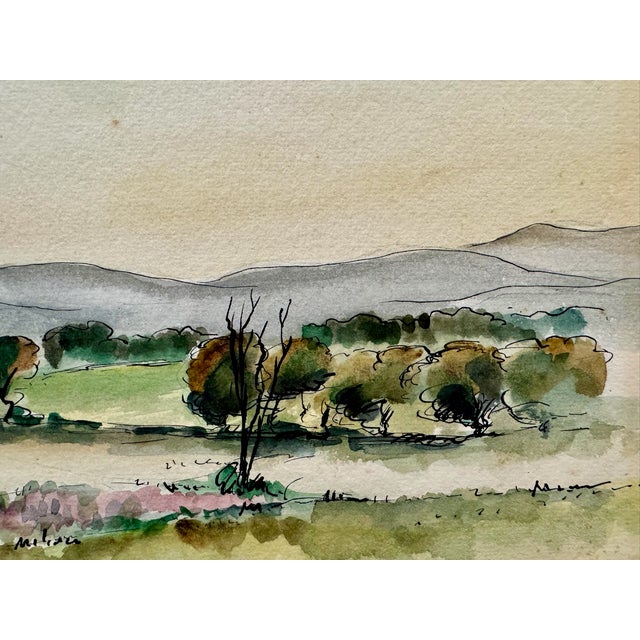 Rustic Henry Emil Salloch Original Watercolor on Paper Shenandoah Valley, Va. 1944. For Sale - Image 3 of 8