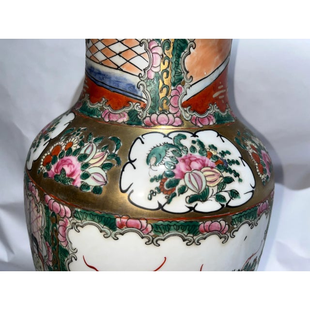 1990s Tall Decorative Ornate Ceramic Chinese Jar Vase For Sale - Image 10 of 13