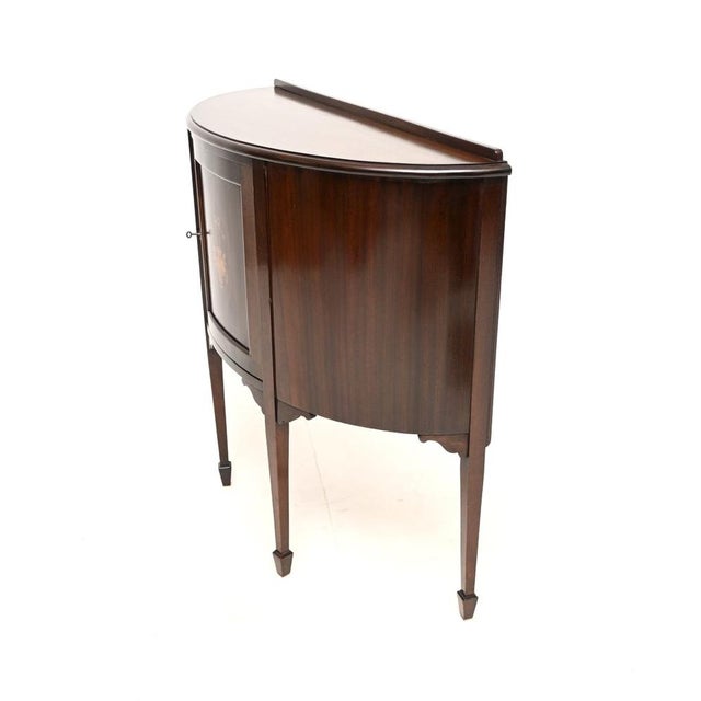 1900 - 1909 Antique Edwardian Bow Front Cabinet, 1900 For Sale - Image 5 of 10