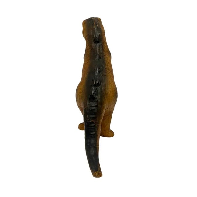Vintage Brown Leather Wrapped T-Rex Dinosaur Statue For Sale In Atlanta - Image 6 of 8