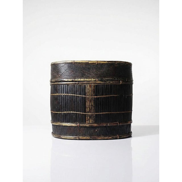 Rare, beautiful, and large traditional box known as a Tampung, for domestic use. Made of bamboo strips and plant fibers,...