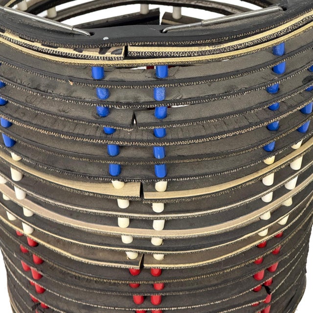 Plastic Vintage 1970s BMX Bicycle Tire Handmade Folk Art Trash Can For Sale - Image 7 of 8