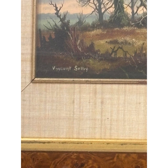 Vintage English Oil on Board Landscape by Vincent Selby For Sale - Image 9 of 9