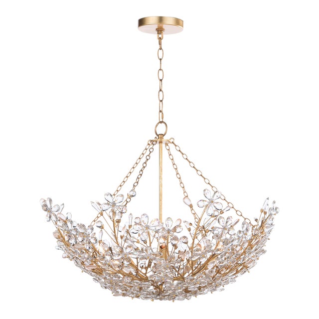 Regina Andrew Cheshire Basin Chandelier in Gold Leaf For Sale