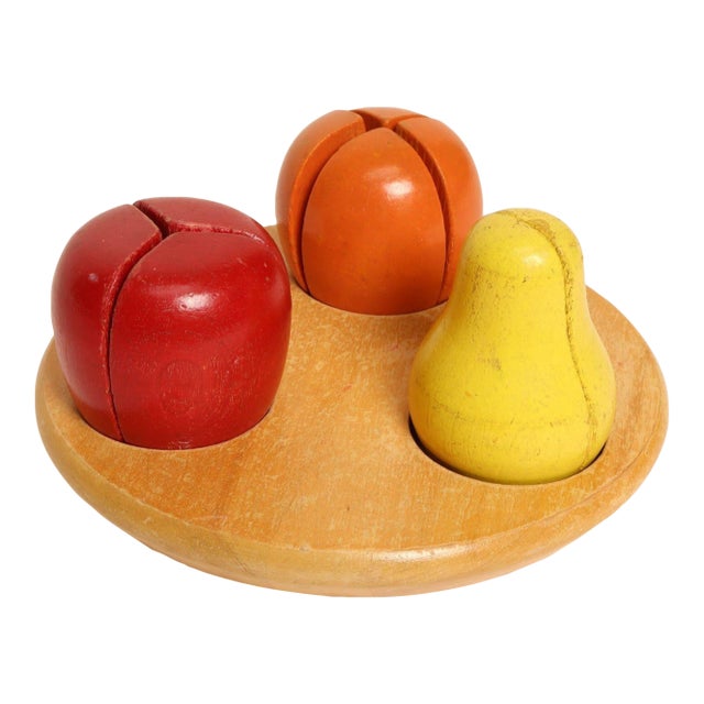 Vintage Creative Playthings Wooden Fruit Puzzle / Instructional Toy For Sale