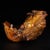 Amber Carved Horn Brush Washer With Lotus Motif For Sale - Image 8 of 9
