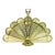 1950s Vintage English Edwardian Neoclassical Brass Peacock Fan Fireplace Screen. For Sale