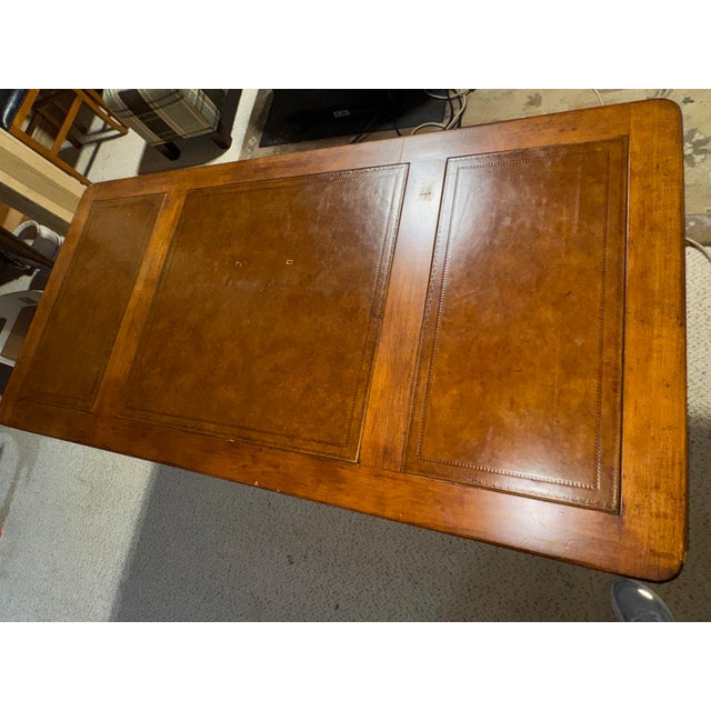1980s 1980s Bamboo and Rattan Desk 60” X 30” X 31” Tall For Sale - Image 5 of 8