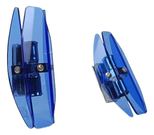 Italian Sconces in Chrome and Blue Beveled Glass from Veca, 1970s, Set of 2