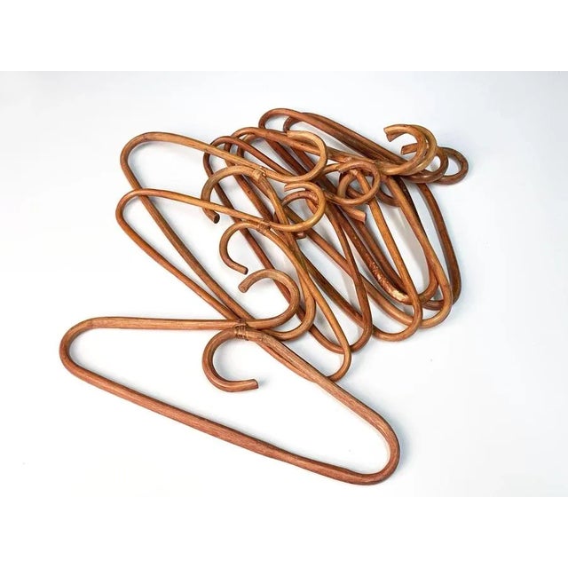 Mid-Century Italian Modern Bamboo and Rattan Coat Hangers, 1970s, Set of 8 For Sale - Image 4 of 18