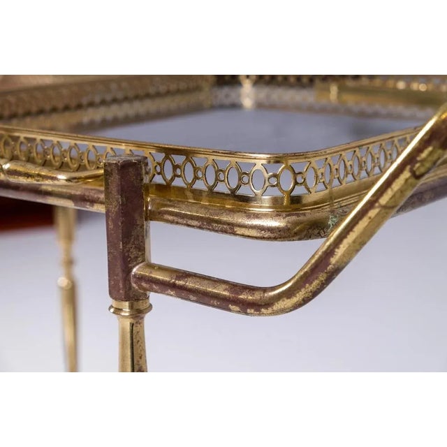 Mid-Century Brass & Glass Bar Cart, 1960s For Sale - Image 11 of 12