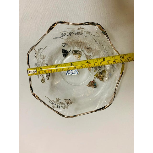 Transparent Mid 20th Century Silver City Glass Co. Art Nouveau "Poppy" Silver Overlay Compote Bowls - Set of 2 For Sale - Image 8 of 12
