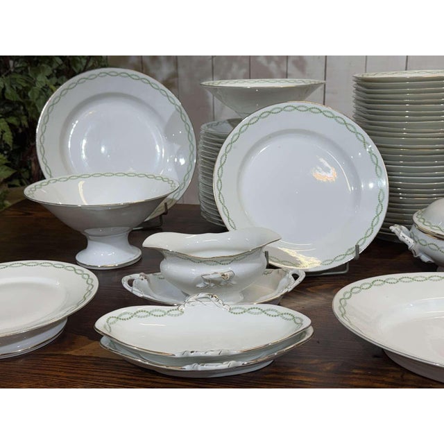 Limoges Porcelain Dinner Service by J.B. Tricard et Cie, Set of 95 For Sale - Image 15 of 18