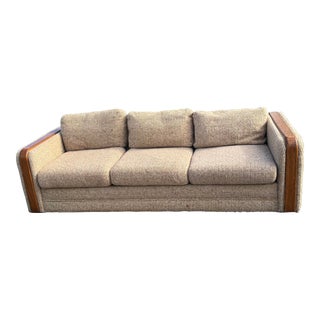 1980s Postmodern Oak Accent Couch For Sale